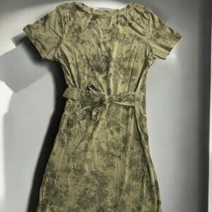 Pact Caper Camo Tie Dye Tie Front or Back T-shirt Dress Size M